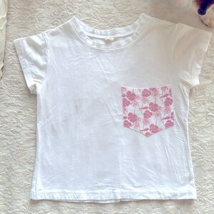 Brandy Melville John Galt crop top with pocket  floral pink pattern